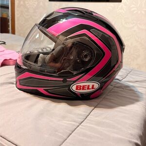 Bell Black and Pink Motorcycle Helmet